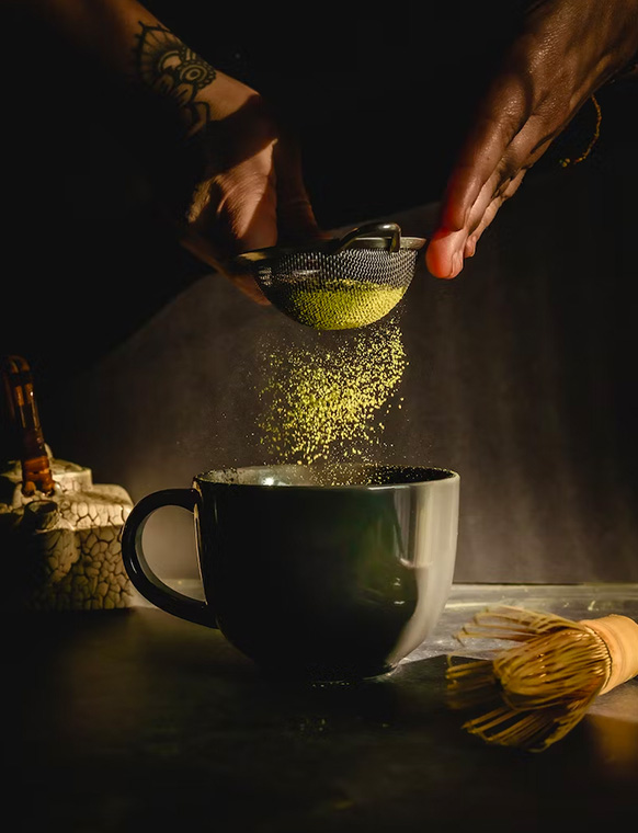 Matcha ceremony and kundalini meditation